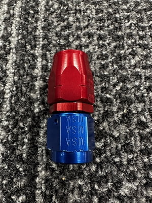 XRP Fitting, #6, -6AN, AN6, Straight Hose End, Red/Blue