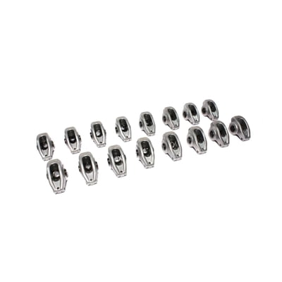 Rocker Arms, Stud Mount, Full Roller, Aluminum, 1.6 Ratio, Fits 3/8 in. Stud, Ford, Small Block, Set of 16