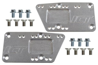 Motor Mount Conversion Plates, LS1 / LS3, Bolts to LS Engine, Allows Use of Gen 1 SBC Motor Mounts, Adjustable Mounting Positions, Billet Aluminum, Natural, Pair
