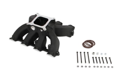 LS3 Single Plane Split Race Manifold, Carbureted, Black, Fits all GM LS Gen III or IV Engines Equipped with LS3/L92 Style Cylinder Heads