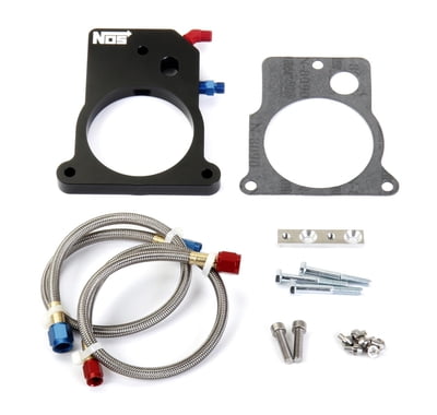 LS1 Nitrous Plate Only Kit, GM 80mm LS 3 Bolt OEM Fuel Injection Plate, 1/2" Thick, 200 hp Max., Includes Jets for 100, 125, 150 hp