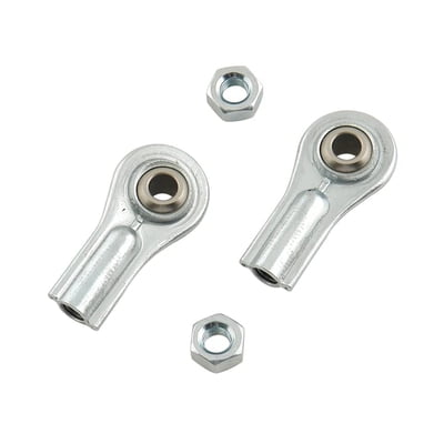 1/4" Thread Rod Ends, Steel, Two Rod Ends, Two Jam Nuts, Set of 2
