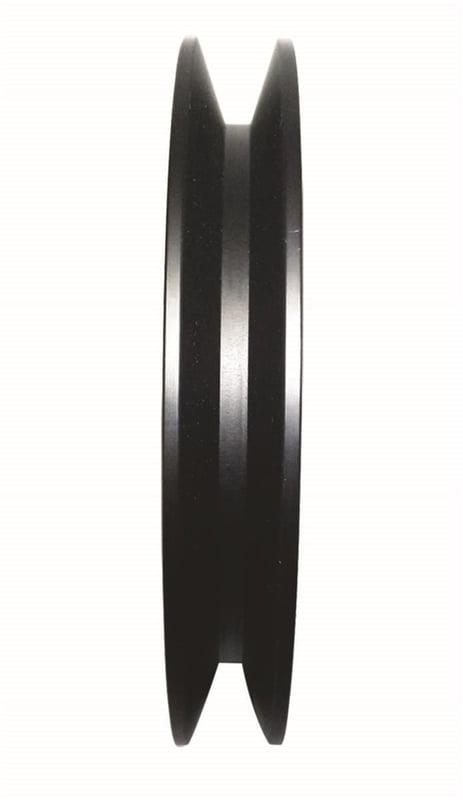 5" Crank V-Belt Pulley, Single Groove, Black Anodized Aluminum, 1.00" Mandrel Style Hole, 1/8" Keyway Slot, (ECA-2254)