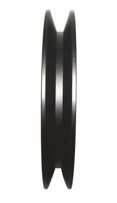 5" Crank V-Belt Pulley, Single Groove, Black Anodized Aluminum, 1.00" Mandrel Style Hole, 1/8" Keyway Slot, (ECA-2254)