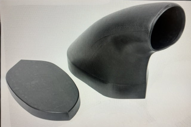 Dragster Hood Scoop Kit, Carbon Fiber, Large Round "D" Opening, Scoop Mount Tray, 22.25" Height