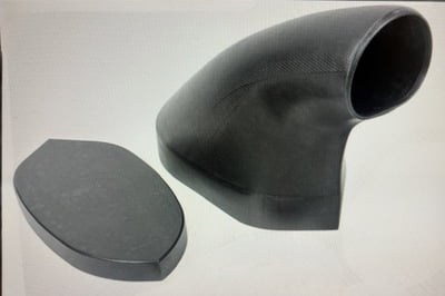 Dragster Hood Scoop Kit, Carbon Fiber, Large Round "D" Opening, Scoop Mount Tray, 22.25" Height