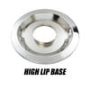 Air Cleaner, Polished Aluminum Ball Milled Top, 14" x 3" Washable Filter, Hi-lip Chrome Drop Base, 5-1/8" Neck (4150)