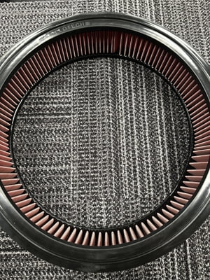 14"x3", 14 Inch x 3 Inch, Red Pre-Oiled High Performance Washable Element, Air filter Element, (KN-E-1650)