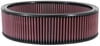 14" x 4", Air Filter Element Only, Filtercharger, Round, Cotton Gauze, Red
