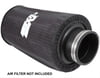 9" Long Air Filter Wrap, Pre Charger, Round, Polyester, Black, 6" Diameter, 9" Height, Universal, (Filter RE-0870, RE-0920)