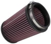4.00" Clamp On, Air Filter, Conical, Red, 4.00" Dia. Inlet Flange, 7" Length, 5.375" Diameter Base, 4.375" top Diameter