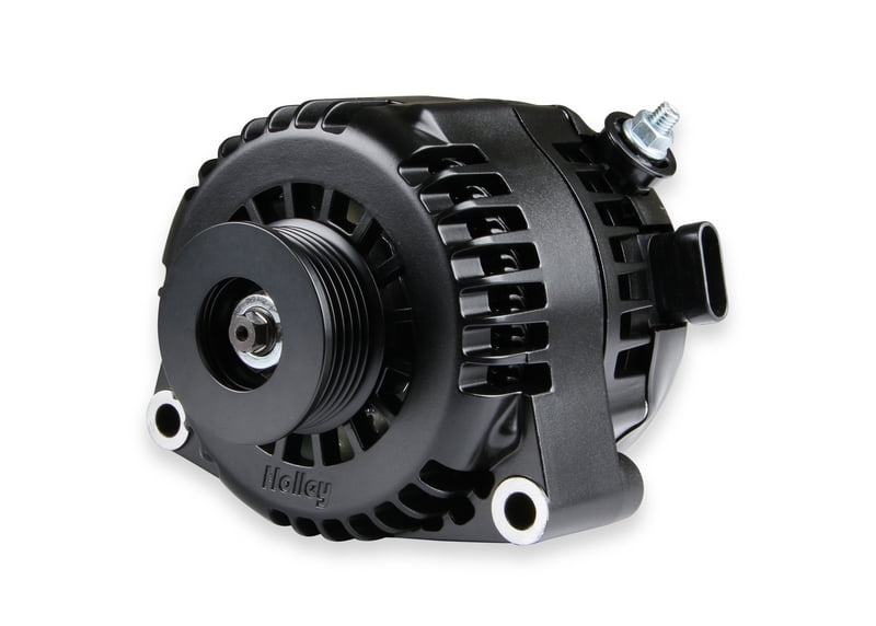 Alternator, Serpentine, 12 Volt, 150 amps, Black Anodized, Internal Regulator, Chevy