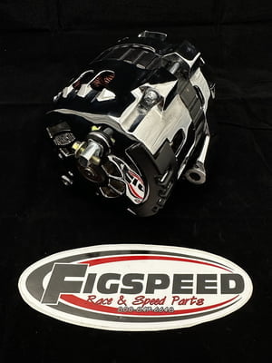 140 Amp Alternator, GM CS-130, Internal Regulator, 12 volt, Chrome, Serpentine, Offset Right