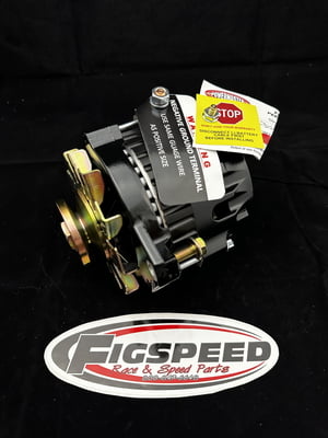 Alternator; CS130, 180° Mount, 140 Amp; Black, w/Side Battery Post/Three Wire Voltage Regulator; 1 V Pulley