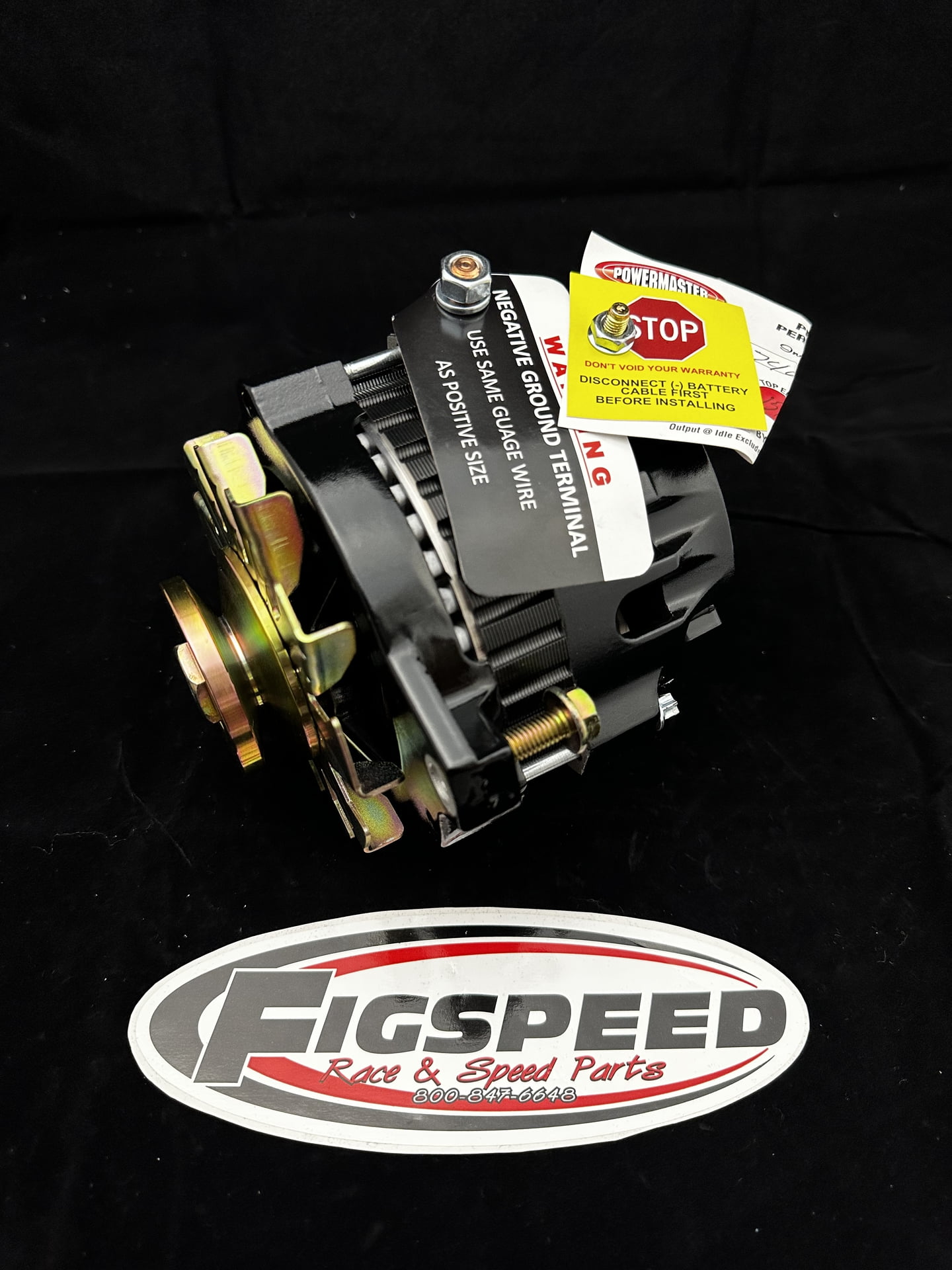 Alternator; CS130, 180° Mount, 140 Amp; Black, w/Side Battery Post