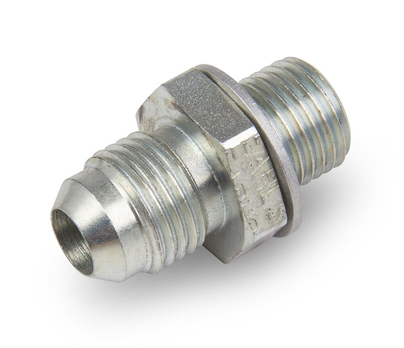 4L80E Transmission Adapter, One Adapter w/ Crush Washer, Fits 4L80E (Some 1997 & Later) w/ 1/4-18 NPSM Threads - Short (Front), Nickel Plated Steel