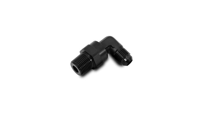 1/4" NPT Male Thread To #6AN Male Flare, 90° Elbow, Swivel