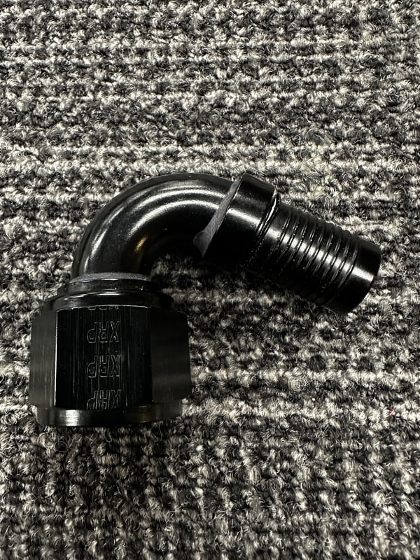 XRP Fitting, #12, -12AN, AN12, 120° Degree HS-79 Hose End, Crimp Style, W/ CSM & Pro Plus