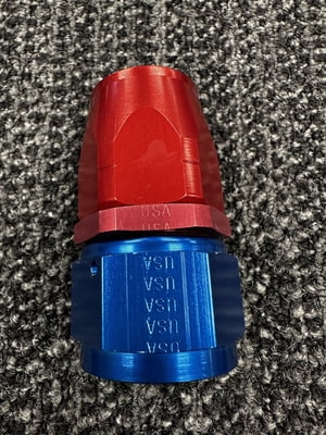 XRP Fitting, #16, -16AN, AN16, Straight Hose End, Red/Blue