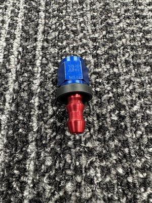 XRP Fitting, #4, -4AN, AN4, Straight, Push On / Push Lock Hose End, Red/Blue