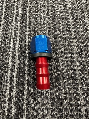 XRP Fitting, #10, -10AN, AN10, Straight, Push On / Push Lock Hose End, Red/Blue