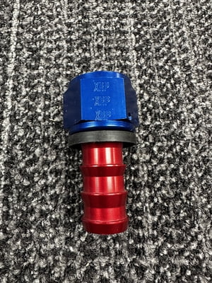 XRP Fitting, #12, -12AN, AN12, Straight, Push On / Push Lock Hose End, Red/Blue