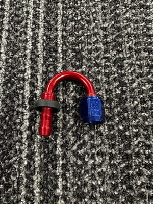 XRP Fitting, #4, -4AN, AN4, 180° Degree, Push On / Push Lock Hose End, Red/Blue