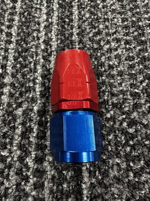 XRP Fitting, #8, -8AN, AN8, Straight Hose End, Red/Blue