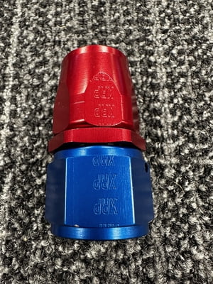 XRP Fitting, #12, -12AN, AN12, Straight Hose End, Red/Blue