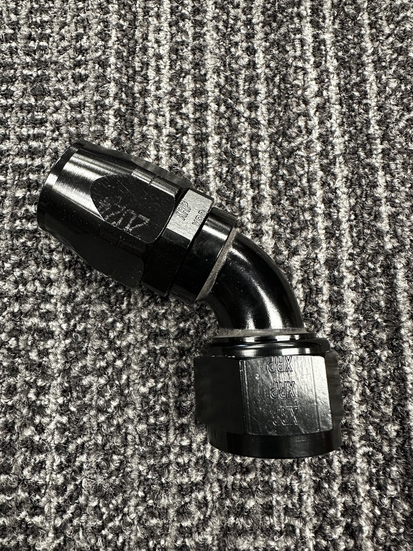 XRP Fitting, 16, 16AN, AN16, 60° Degree, Double Swivel Hose End, Black