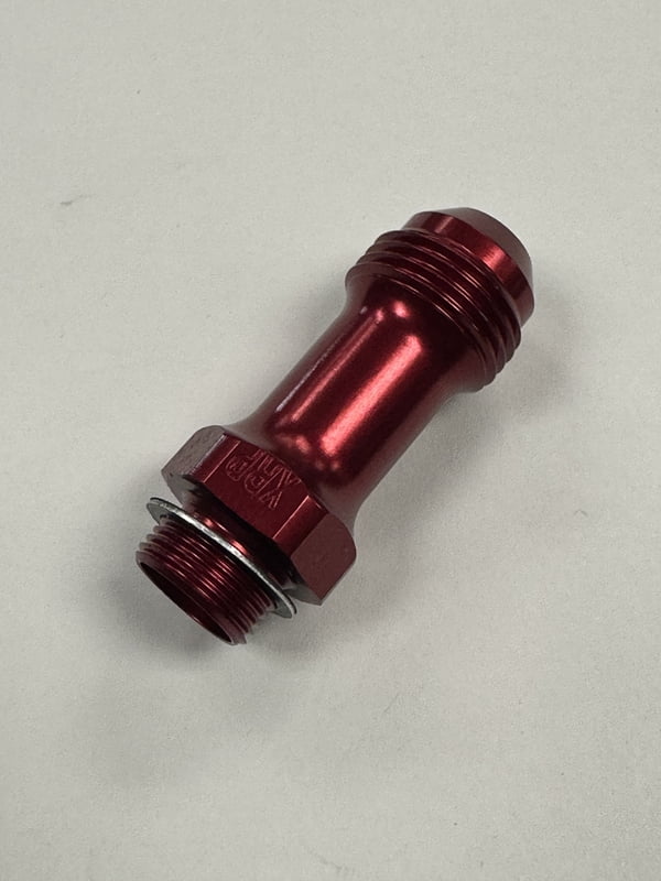 Holley/Demon #8 AN, Extended, 9/16-24, Red, Bowl Feed Fitting