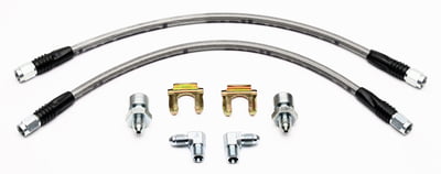 Brake Line Kit, Flexline, Braided Stainless Steel, 14" Length, Pair, Kit