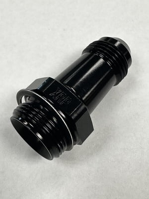 Carburetor Adapter Fitting #8 AN Holley Dual Feed Fitting, Black, Standard 7/8-20, 2.00" OAL