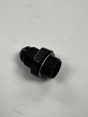 Carburetor Adapter Fitting Holley/Demon #6 AN, 9/16-24, Black, Bowl Feed Fitting, Short