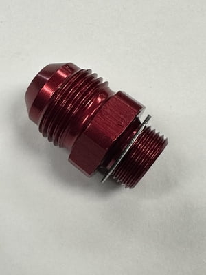 Carburetor Adapter Fitting Holley/Demon #8 AN, 9/16-24, Red, Bowl Feed Fitting, Short