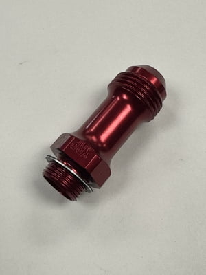 Carburetor Adapter Fitting Holley/Demon #8 AN, Extended, 9/16-24, Red, Bowl Feed Fitting