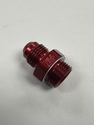 Carburetor Adapter Fitting Carter/Edelbrock #6 AN, Short, 9/16-24, Red, Bowl Feed Fitting