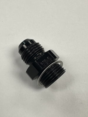 Carburetor Adapter Fitting Carter/Edelbrock #6 AN, Short, 9/16-24, Black, Bowl Feed Fitting