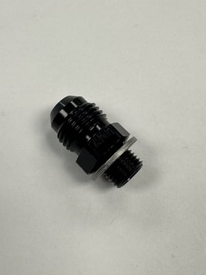 #6 AN/ 10mm x 1.0 Metric Adapter, Black Aluminum, -6 AN Male to 10mm x 1.0 Male, EFI Pump Fitting, Edelbrock, Walbro, Bosch & More