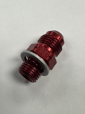 Carburetor Adapter Fitting -6 AN Male to 12mm x 1.25 Male, Red Aluminum, Solex Straight Bowl Fitting