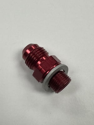 Carburetor Adapter Fitting -6 AN Male to 12mm x 1.00 Male, Red Aluminum, Weber Straight Bowl Fitting