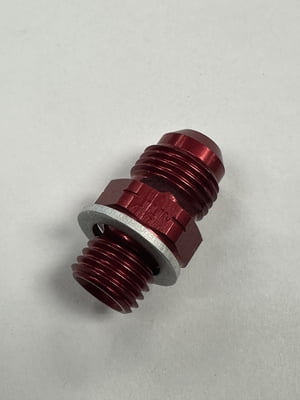 -6 AN Male to 12mm x 1.50 Male, Red Aluminum, Weber Straight Bowl Fitting