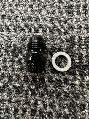 #6 AN/ 10mm x 1.0 Metric Adapter, Black Aluminum, -6 AN Male to 10mm x 1.0 Male, EFI Pump Fitting, Edelbrock, Walbro, Bosch & More