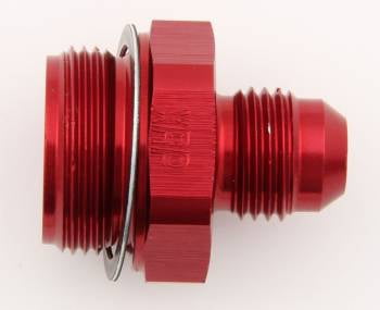 #6 AN Holley, Dual Feed Short Fitting, 7/8"-20, Red