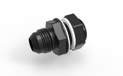 #8 Fuel Cell Bulkhead Fitting -8 AN with PTFE Washers & Bulkhead Nut, Black