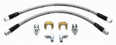 Brake Line Kit, Flexline, Braided Stainless Steel, 18" Length, Pair, Kit