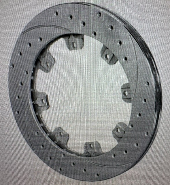 RH, 12.19" Brake Rotor, SRP, Slotted, Carbon Iron, Silver Cadmium Plated, Passenger Side, Universal, Each