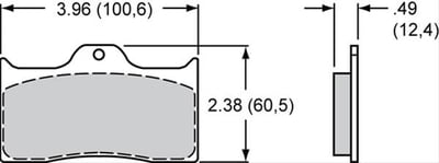 Brake Pad Set, Dynalite 4 Piston Caliper, PolyMatrix A