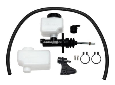 Remote Reservoir Master Cylinder, Aluminum, 7/8" .875" Bore, 3/8"-24 Banjo Outlet, Includes Remote or M/C Mounted Reservoirs and Remote Reservoir Bracket and Hose