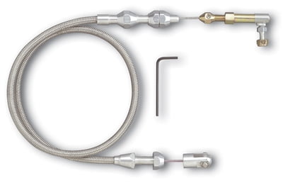 48", Throttle Cable, Hi-Tech, Braided Stainless Steel, 48 in. Long, Universal, (Cut To Fit)